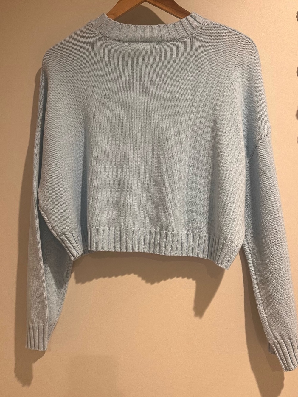 Sincerely Jules OUI Sweater Size XS Cropped French Blue NWT Boxy - Picture 6 of 9